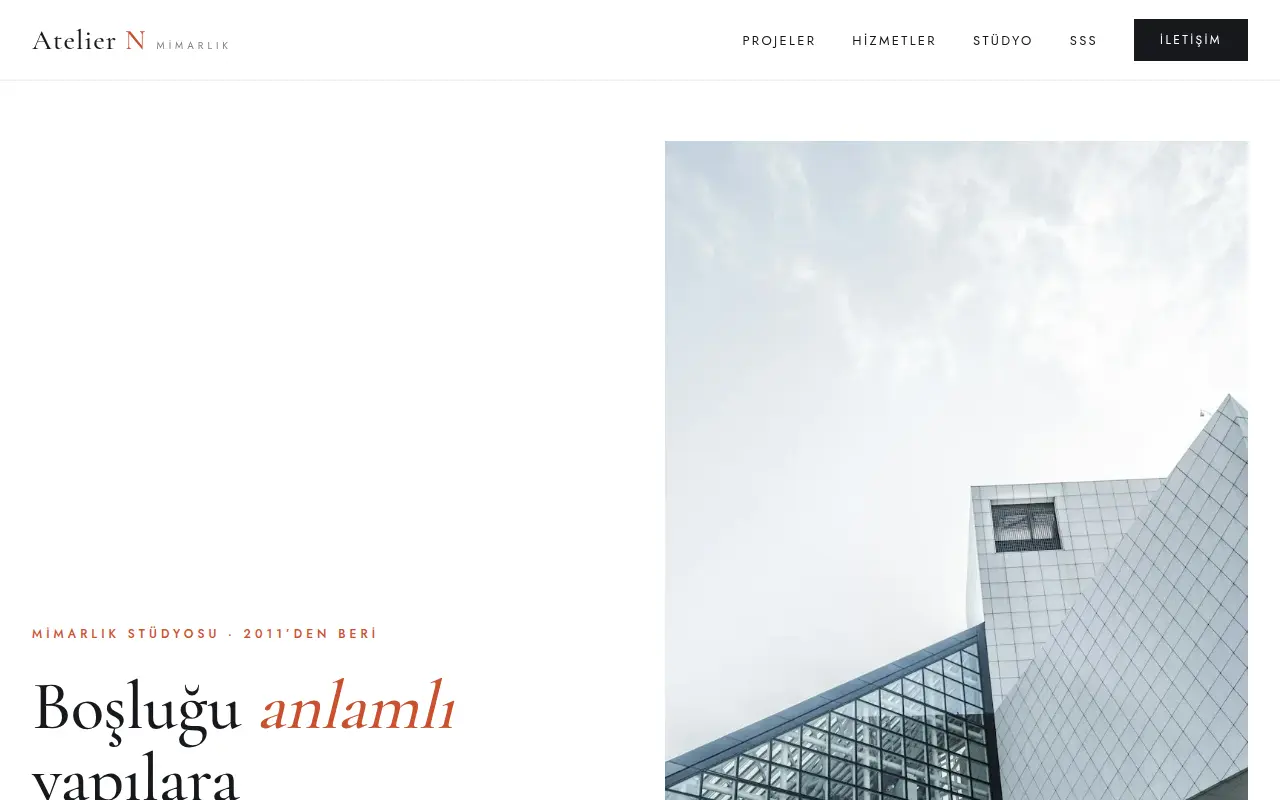 Mimarlık Ofisi Web Sitesi — Atelier N